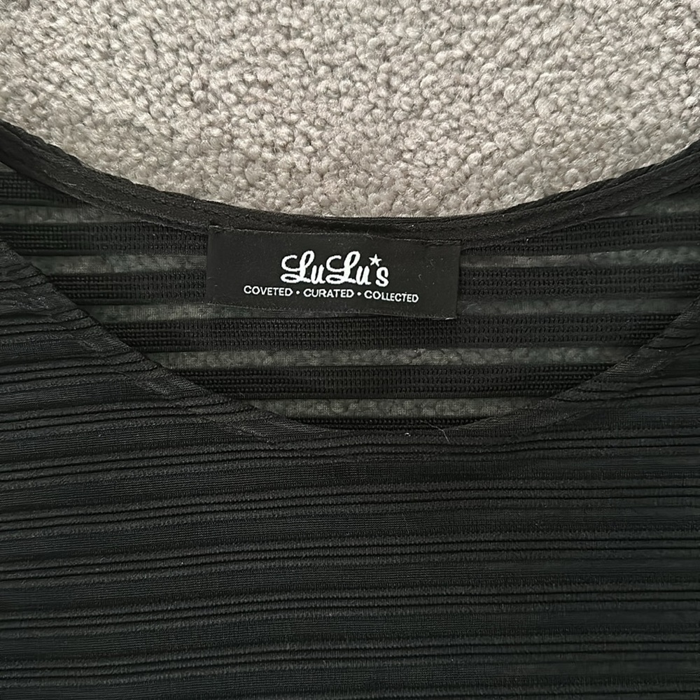 ✨NEW NWOT✨  Lulu’s Perfect Mesh Black Bodycon Dress - Large - Picture 6 of 8